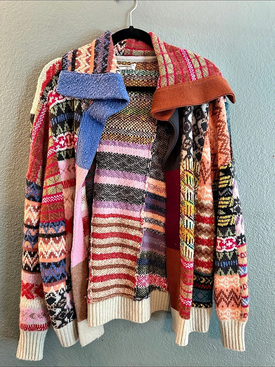 Anthropologie Sweaters - Anthropologie Patchwork Open Front Cardigan Size XS